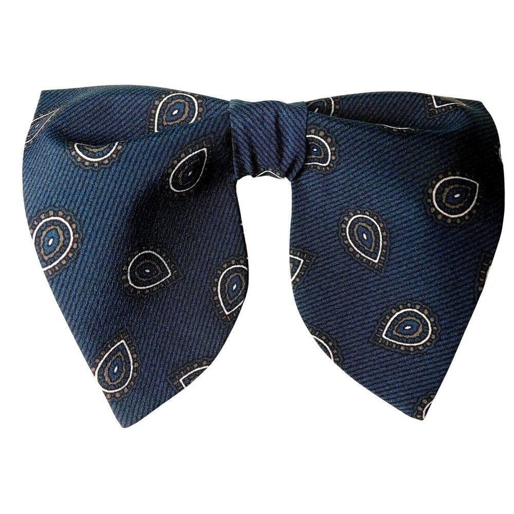 Mens Dark teal Paisley Pre-Tied Bow Tie Adjustable Formal Wedding Neckwear
